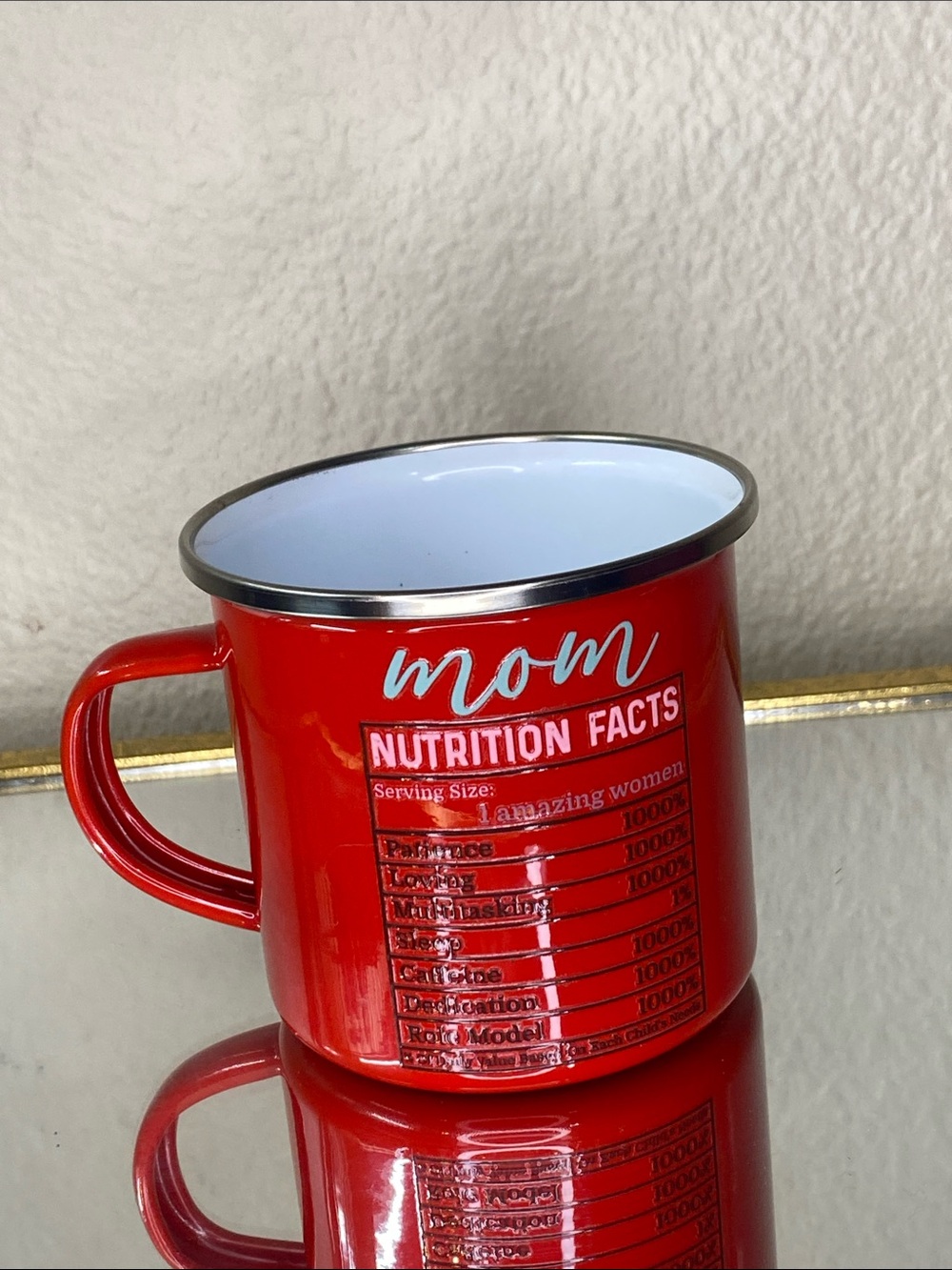Red "Mom Nutrition Facts" Coffee Mug